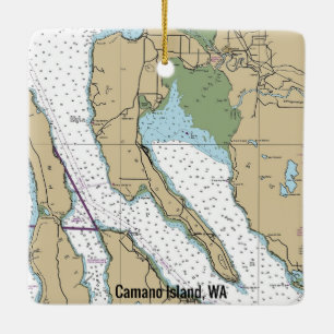 Ornement En Céramique Carte WA de Camano Island