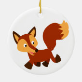 Ornement En Céramique Cartoon Fox Ornament mignon (Dos)