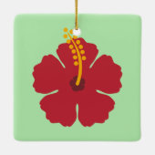 Ornement En Céramique Cartoon rouge Hibiscus simple (Dos)