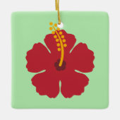 Ornement En Céramique Cartoon rouge Hibiscus simple (Devant)