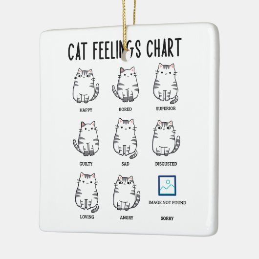 Ornement En Céramique Cat Feelings Chart (Gauche)