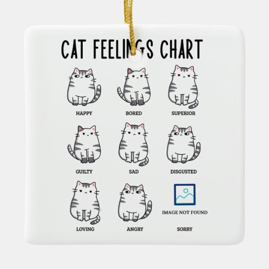 Ornement En Céramique Cat Feelings Chart (Devant)