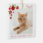 Ornement En Céramique Cat First Christmas Photo (Droite)