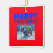 Ornement En Céramique Cat in Snow Wearing Ear Muffs (Gauche)