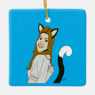 Ornement En Céramique catgirl