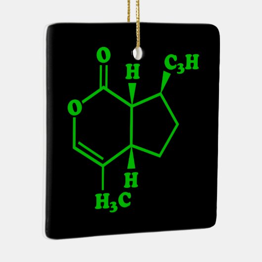 Ornement En Céramique Catnip Nepetalactone Formule chimique moléculaire (Droite)