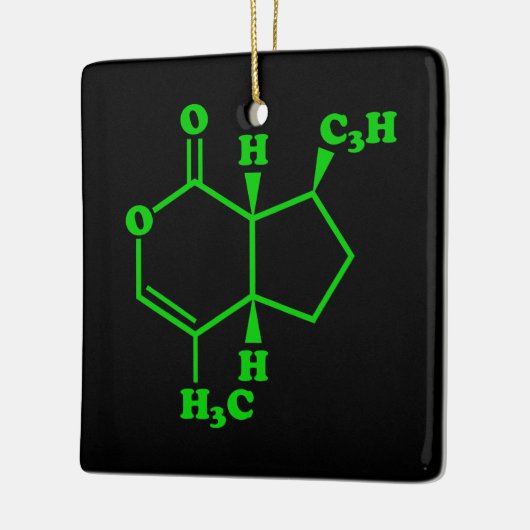Ornement En Céramique Catnip Nepetalactone Formule chimique moléculaire (Gauche)