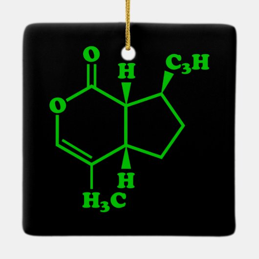 Ornement En Céramique Catnip Nepetalactone Formule chimique moléculaire (Dos)