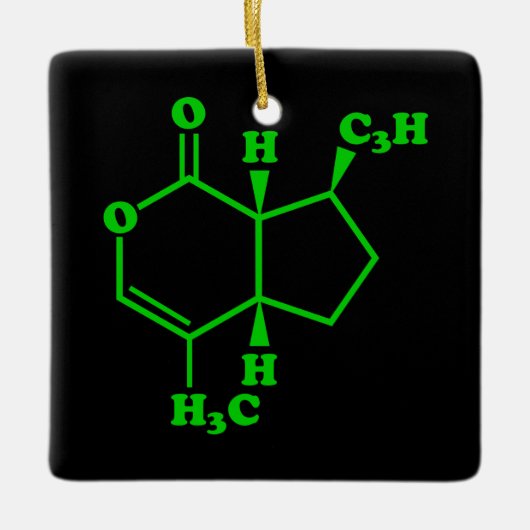Ornement En Céramique Catnip Nepetalactone Formule chimique moléculaire (Devant)