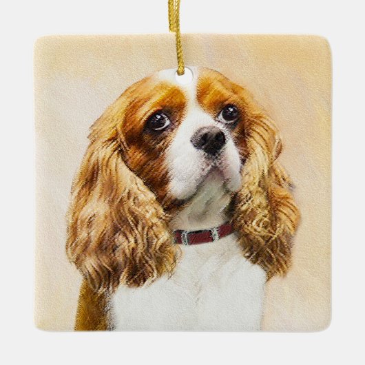 Ornement En Céramique Cavalier King Charles Spaniel Peinture originale (Devant)