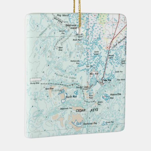 Ornement En Céramique Cedar Key FL Map (Droite)