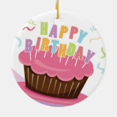 Ornement En Céramique célébration de joyeux anniversaire (Dos)