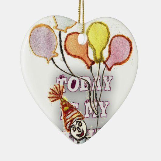 Ornement En Céramique Célébrez avec notre joyeux anniversaire de bienven (Droite)