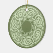 Ornement En Céramique Celtic Knotwork Fish in Green (Gauche)