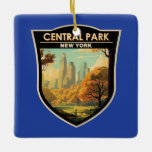 Ornement En Céramique Central Park New York Travel Art Vintage<br><div class="desc">Image vectorielle de Central Park. Central Park est un parc urbain entre les quartiers Upper West Side et Upper East Side de Manhattan à New York qui a été le premier parc paysager aux États-Unis.</div>