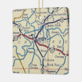 Ornement En Céramique Centre AL Vintage Map (Gauche)