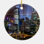 Ornement En Céramique Centre-ville de Singapour la nuit (Dos)