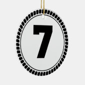 Ornement En Céramique Cercle du numéro sept (Droite)