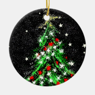 Ornement En Céramique Cercle en céramique d'ornement de Noël (arbre) p