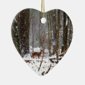 Ornement En Céramique Cerf dans la chute de neige (Droite)