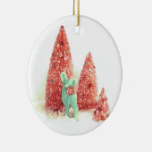 Ornement En Céramique Cerf de Noël rétro (Droite)