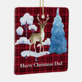 Ornement En Céramique Cerf sur un Arrière - plan rouge (Droite)