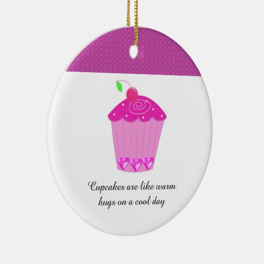 Ornement En Céramique Cerise Cupcake avec un commentaire (Droite)