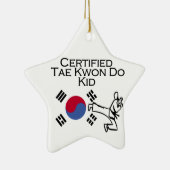 Ornement En Céramique Certifié Tae Kwon Do Kid (Droite)