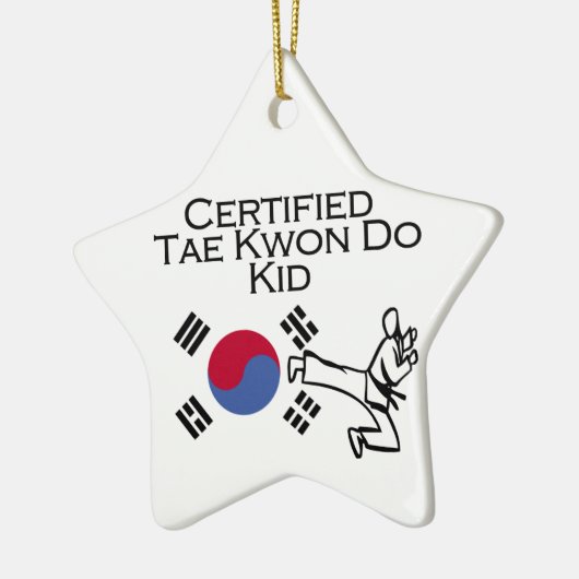 Ornement En Céramique Certifié Tae Kwon Do Kid (Gauche)