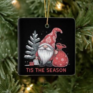 Ornement En Céramique C'est la saison Gnome Noël Vacances Hiver