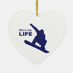 Ornement En Céramique C'Est Ma Vie (Snowboard)