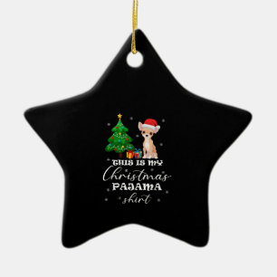 Ornement En Céramique C'Est Mon Costume De Pajama Chihuahua De Noël Sant