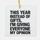 Ornement En Céramique Cette année, au lieu de cadeau, je donne à tout le (Devant)