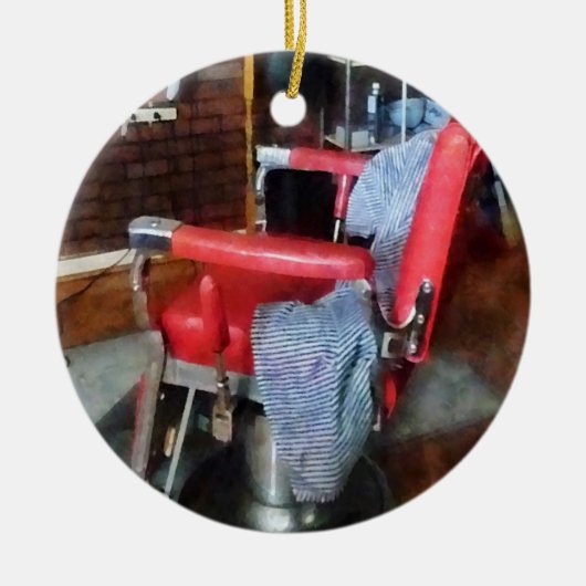 Ornement En Céramique Chaise de coiffeur rouge (Devant)