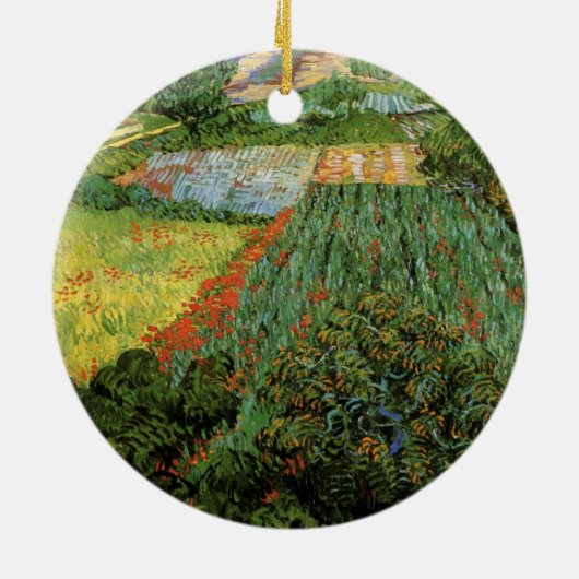 Ornement En Céramique Champ aux coquelicots par Vincent van Gogh (Dos)