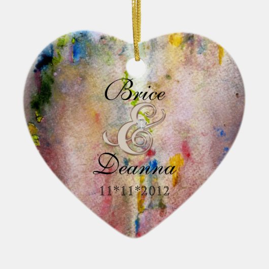 Ornement En Céramique Champagne Rose Mist Mariage Faveur Ornament (Devant)