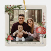 Ornement En Céramique Champignons boisés de Noël rustiques Photo (Devant)