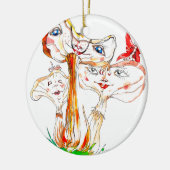 Ornement En Céramique Champignons rigolos (Gauche)