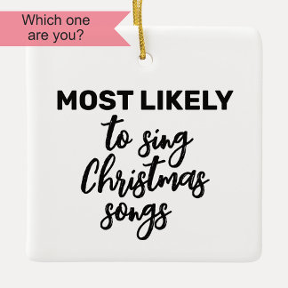Ornement En Céramique Chanter des chansons de Noël