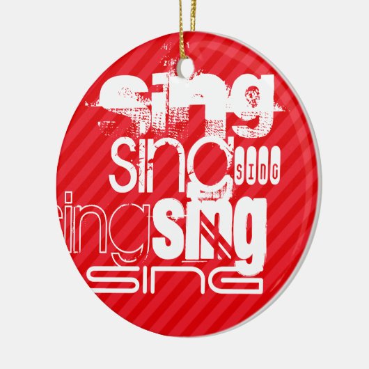 Ornement En Céramique Chanter ; Grilles rouges écarlates (Gauche)