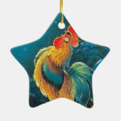 Ornement En Céramique chanticleer à l'aube (Dos)