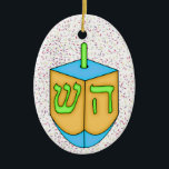 Ornement En Céramique Chanukah Dreidel<br><div class="desc">Amusez-vous bien avec ceux-ci ! Pensez aux thèmes ! Jouez avec des couleurs arrière - plans, ajoutez ou supprimez du texte, et (moyennant un supplément) customisez le dos avec des images, la couleur, votre logo / infos commerciales, etc. ! Ils sont également parfaits pour les cadeaux ou à utiliser comme...</div>