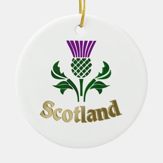 Ornement En Céramique Chardon d'emblème écossais (Devant)