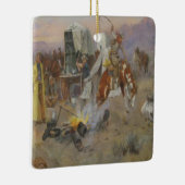 Ornement En Céramique Charles M Russell - Bronc au camp de vache (Droite)