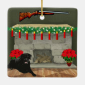 Ornement En Céramique Chasse Chien Shotgun Shell illuminations Noël (Dos)