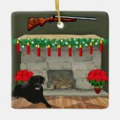 Ornement En Céramique Chasse Chien Shotgun Shell illuminations Noël (Devant)