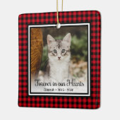 Ornement En Céramique Chat à carreaux rouges de Buffalo Forever In Our H (Gauche)
