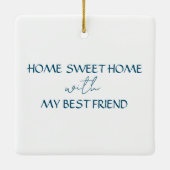 Ornement En Céramique Chat beige perse en fenêtre avec Fleur aquarelle (Dos)