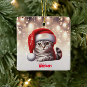 Ornement En Céramique Chat Bengal Noël