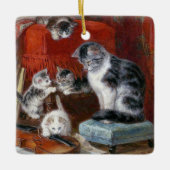 Ornement En Céramique Chat, chatons et violon ・ H. Ronner-Knip ・ Ornemen (Devant)